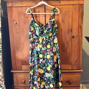 City Chic Vibrant Fruit Print Maxi Dress